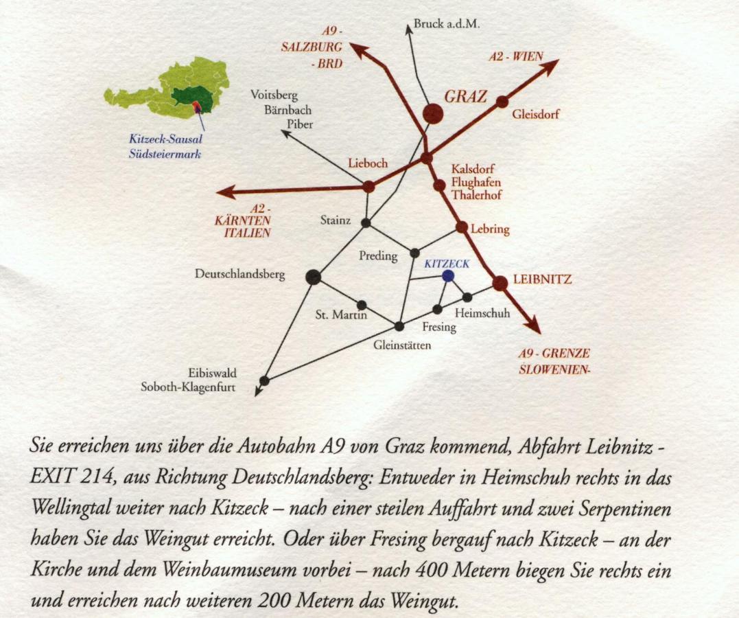 Weingut Albert, Familie Cramer Bed & Breakfast Kitzeck im Sausal Eksteriør bilde